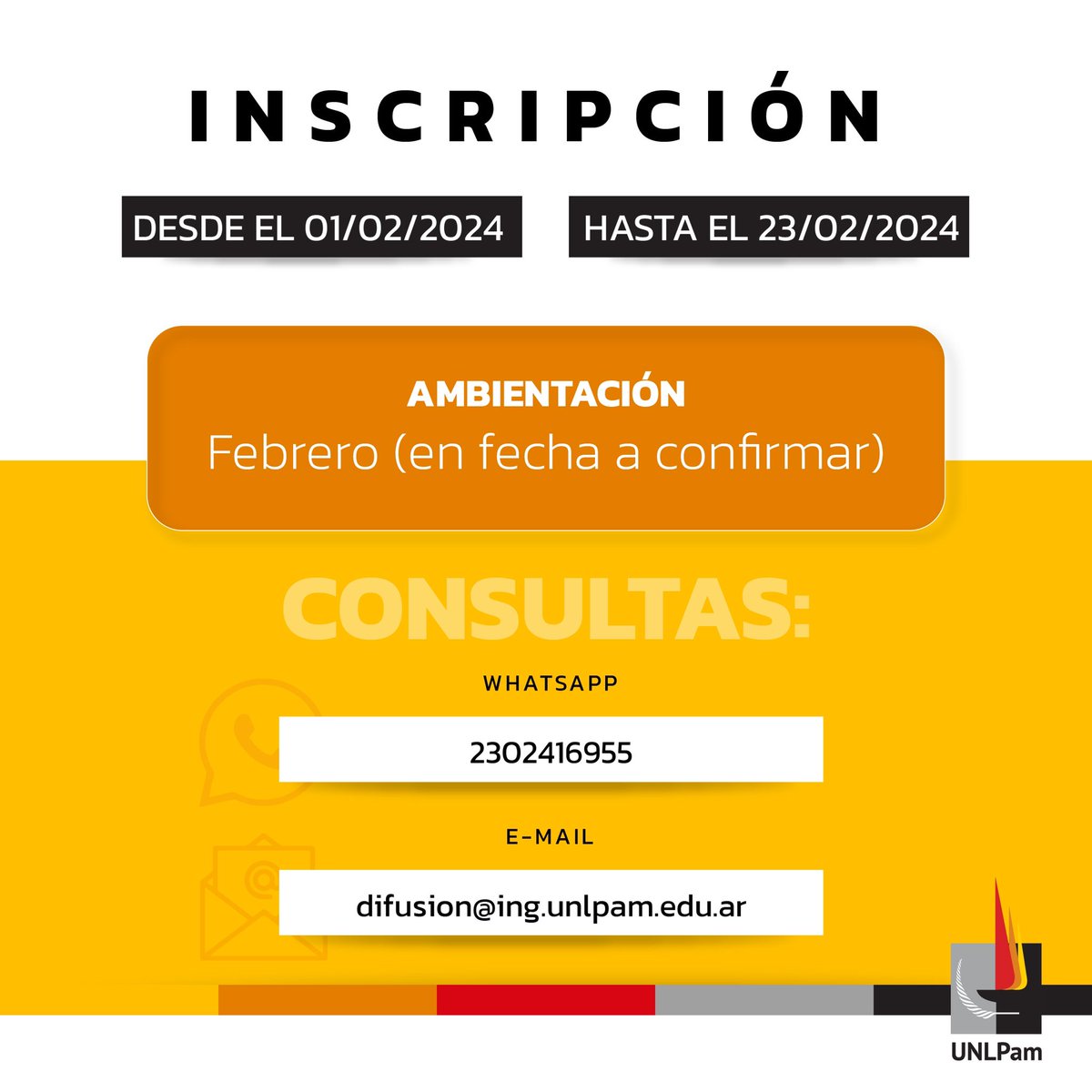 ¿Te gusta las invenciones?

🔎Conocé las carreras y fechas importantes para anotarte en la Facultad de Ingeniería.

¡Estudiá en la UNLPam! ✍🏼✍🏼

#SOMOSUNLPam #Carreras2024