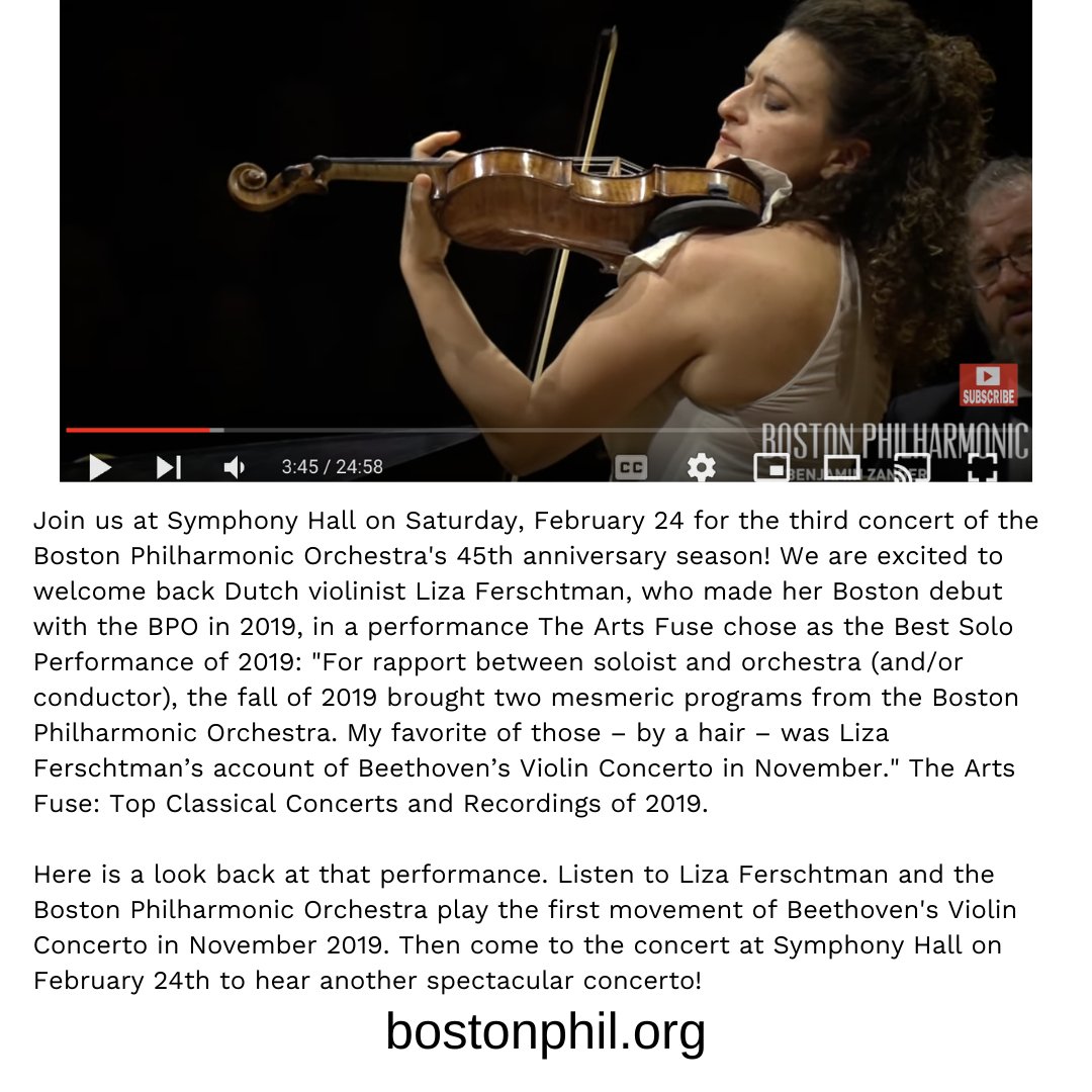 We're excited to welcome back <a href="/LizaFerschtman/">Liza Ferschtman</a> view a little of her Boston debut performance here then join us on the 24th! 
youtu.be/iiEvihlZkW8?si…