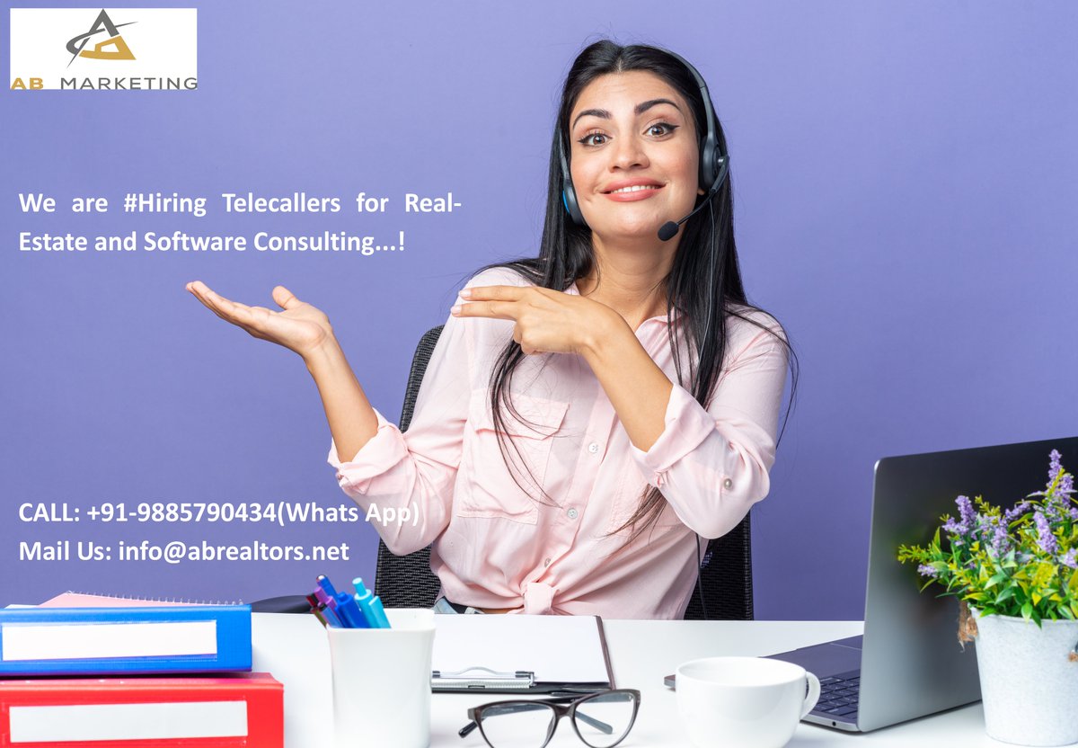 ABMarketing01's tweet photo. We are #Hiring Tele-callers for full time to Hi-Tech City Office! All #JobApplicants should have good communication and speaking skills to handle projects, task assigned on #RealEstateConsulting, #SoftwareConsulting &amp; #ITStaffing.

Whats App CV to  +91-9885790434

#Telecallers https://t.co/FACb8Xb0gP
