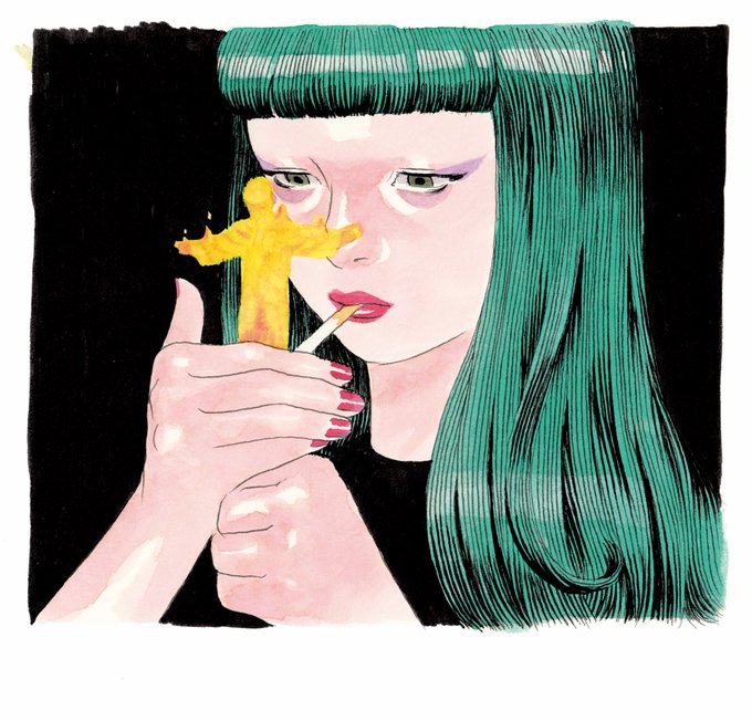 「bangs cigarette」 illustration images(Latest)