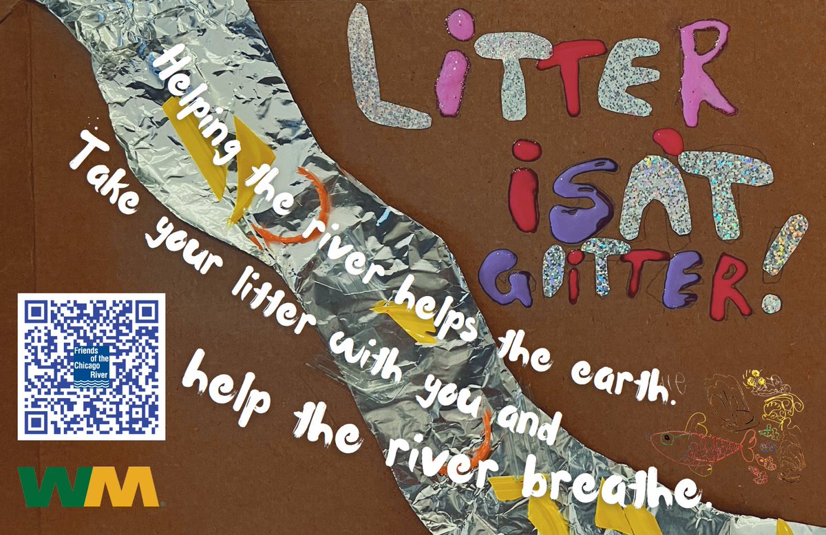 Our annual student poster contest to inspire action for a litter free river system is underway. With the support of @WasteManagement, the contest is free and open to all Chicagoland youth ages eight to 18. Submissions due by 3/31. Details here: linktr.ee/fotcr #litterfree