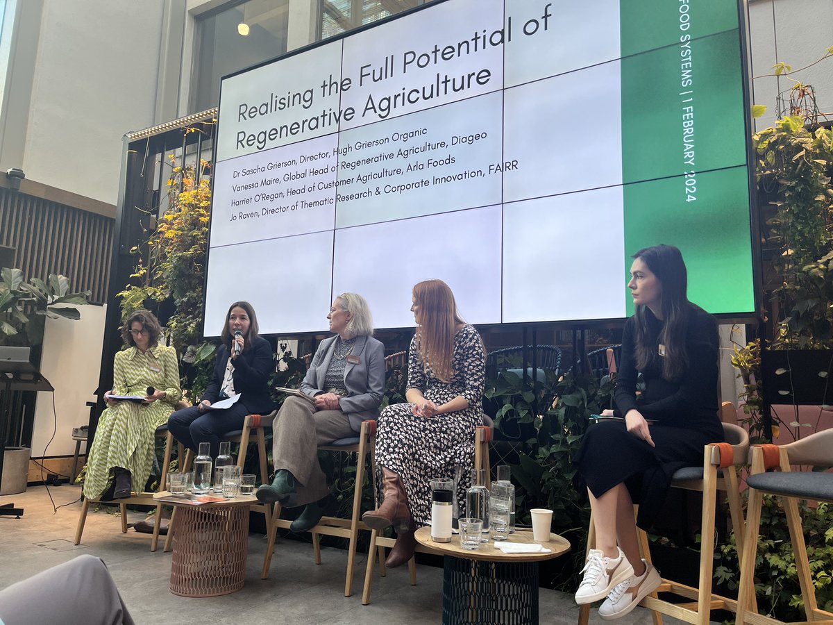 A great panel of speakers from FAIRR, @ArlaFoodsUK, @GriersonOrganic, @Diageo_News, highlighting the lack of widespread knowledge and awareness of #RegenerativeAgriculture as one of the challenges manufacturers face when aiming to set credible outcome measurements in this area.