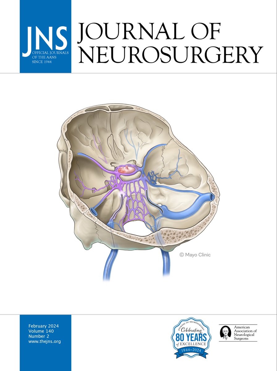 On the cover of this month’s JNS! Depiction of venous drainage from a left sided pituitary tumor in Cushing’s disease through the inferior petrosal sinus. See @TheJNS @MayoClinic bit.ly/3w6bOJE