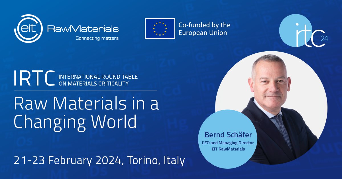 Join us and our CEO, @schaefer_eitrm at the IRTC Conference 2024 in Torino, Italy, from Feb 21-23, addressing the challenges of volatile geopolitical dynamics and the need for sustainable materials to combat the climate crisis. Full agenda here: irtc.info/conference/pro… #IRTC24