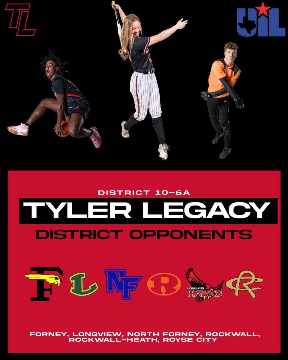 The new alignment of District 10-6A for the <a href="/TLRedRaiders/">Tyler Legacy High School</a>!