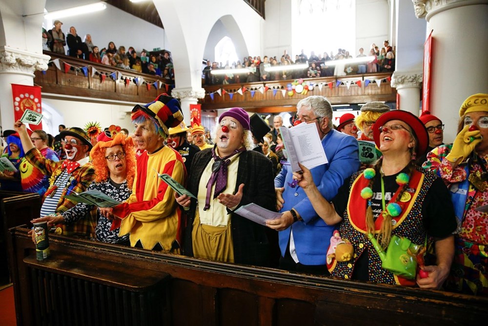 The Annual Grimaldi Clowns Service is on, 3pm at All Saints Haggerston this Sunday. Cakes, coffee and custard pies launching from 2pm (when doors open).