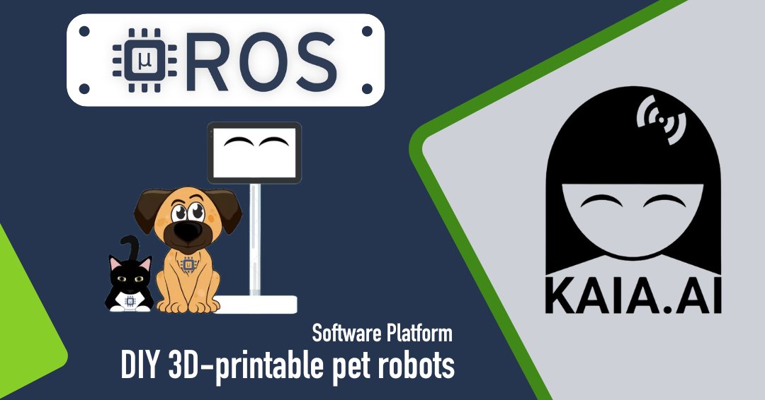 👏Check out the coolest micro-ROS use case you will see today!
Kaia.ai is bringing robotic pets from the future to the present using the #microROS Arduino library.
🐾 Meet @kaia__ai, the platform for DIY 3D-printable pet robots!
#Robotics #ROS2