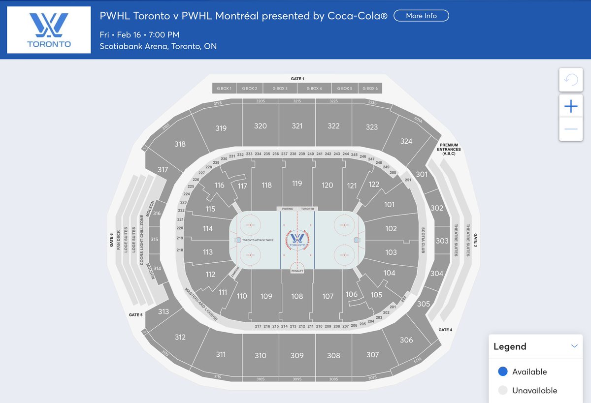 BenSteiner00's tweet photo. The public sale opened at 4:00pm ET for the PWHL Toronto vs PWHL Montreal game at Scotiabank Arena. 

Less than 15 minutes later, it's impossible to find a seat. 

Looks like a sellout. 

If at the 18,800 capacity, would be a new world record for women's pro hockey. https://t.co/bWXE5MXiaW