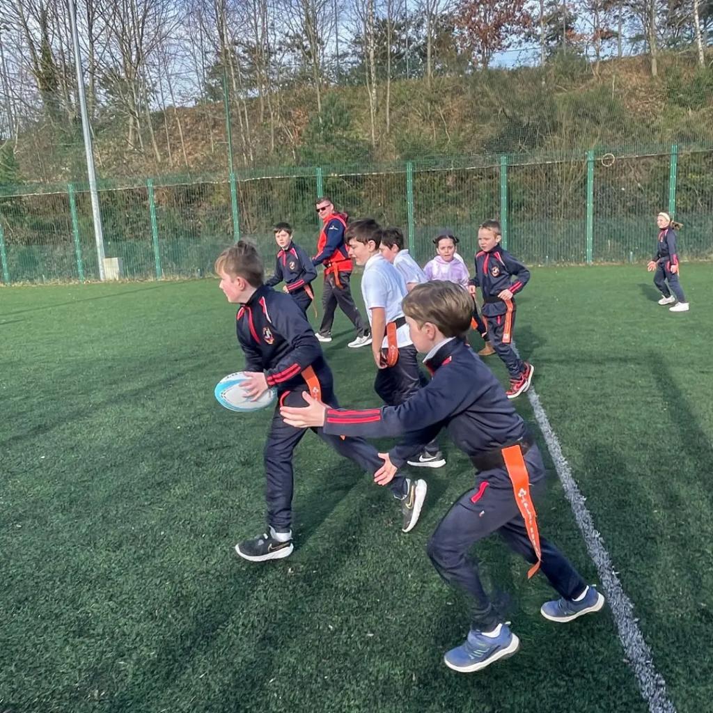 4th class enjoyed Tag Rugby this week in PE 🏉 🏃‍♀️🏃