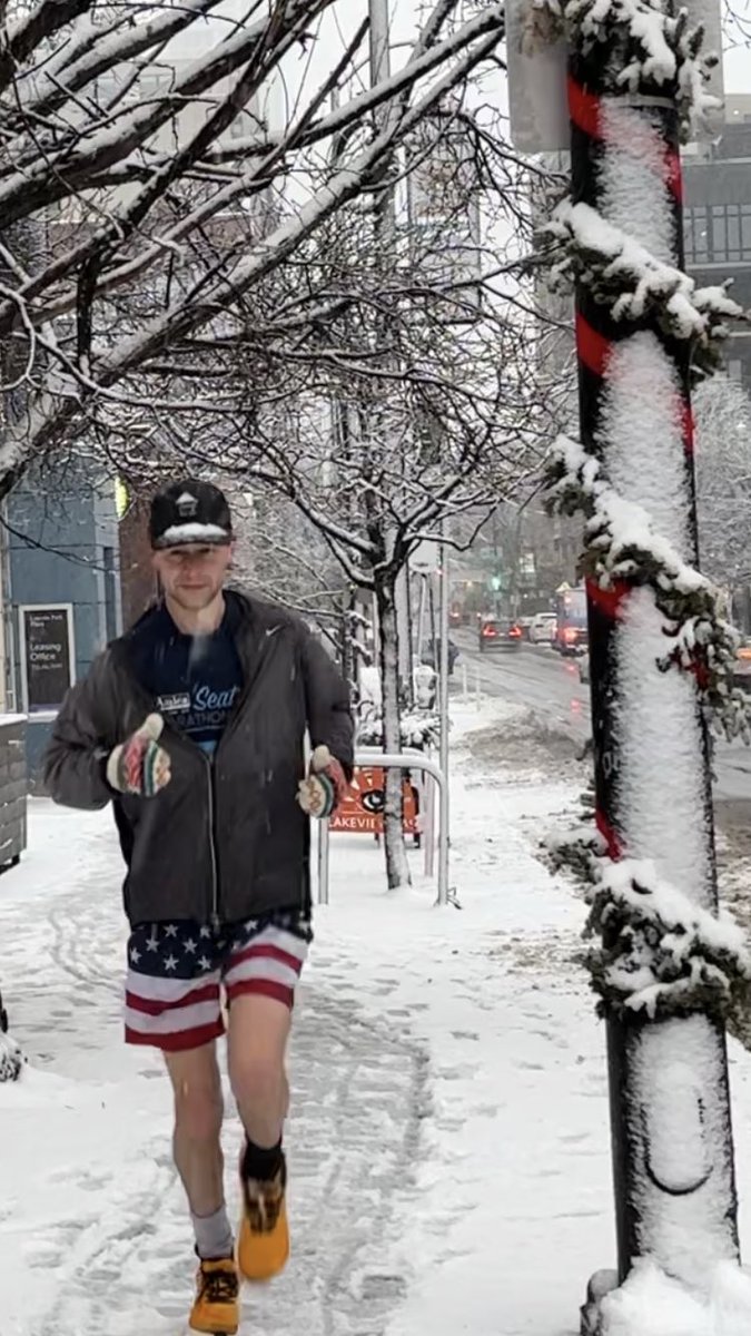 Yesterday I completed <a href="/ChipotleTweets/">Chipotle</a>’s  <a href="/strava/">Strava</a> challenge to see who could run the most segments on a 0.2 mile stretch of sidewalk during January (for free chipotle for a year).. A couple 100+ mile weeks led to a victory in Chicago. What a wild experience 🤣🌯❄️ #backandforth