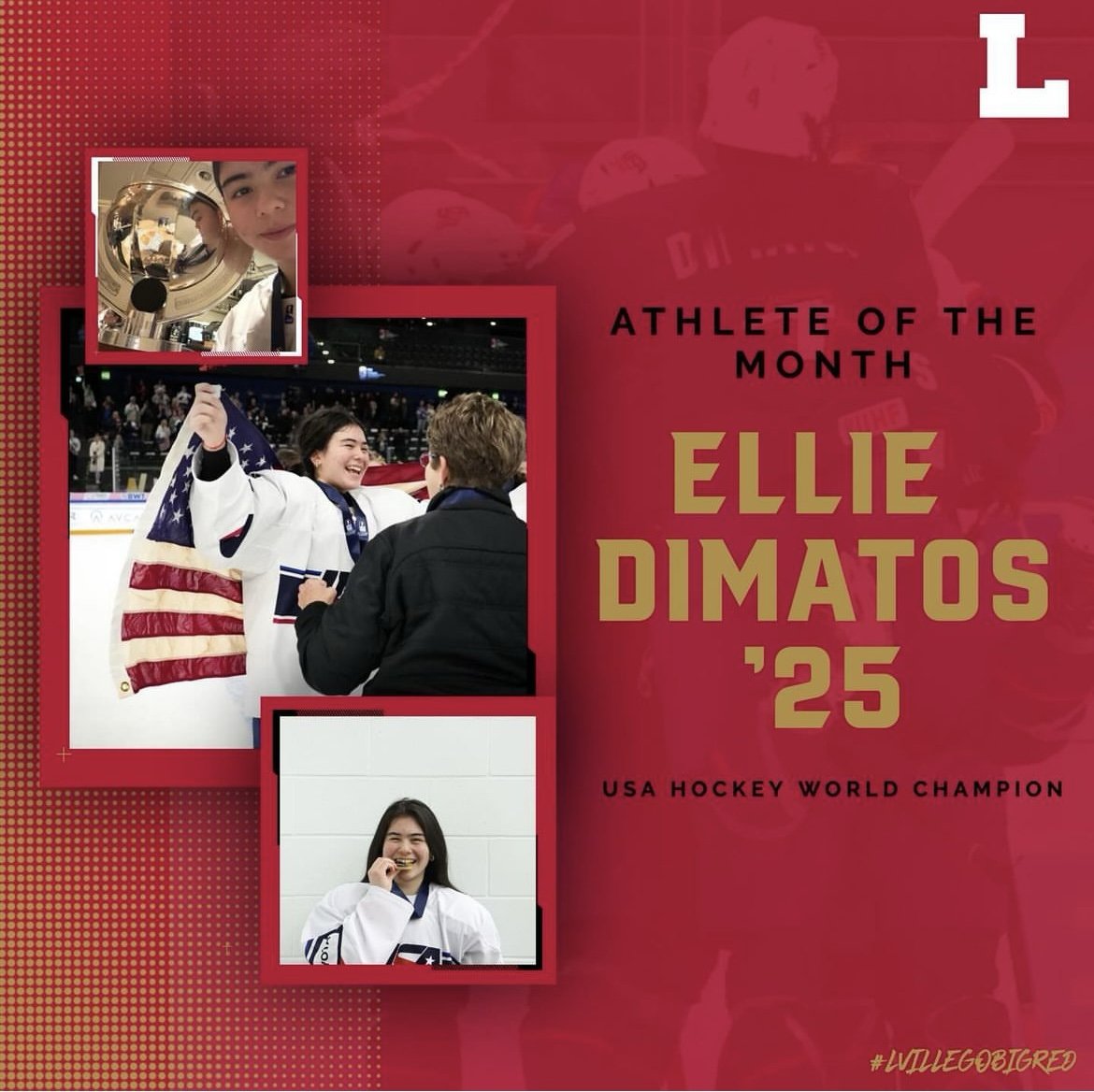 LvilleSchool's tweet photo. Congratulations to Ellie Dimatos ‘25 for earning Athlete of the Month for the month of January. Dimatos was a part of the U18 Team USA that captured Gold at the World Championships in Switzerland earlier this month. Congrats Ellie! Read more here: https://t.co/g1WwmcLHAy.. https://t.co/bds5xWobET