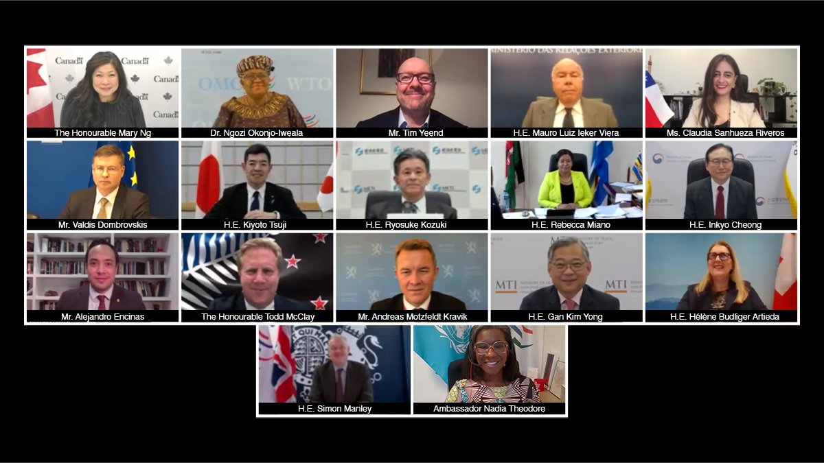 Aujourd’hui, la ministre Ng a présidé la réunion ministérielle virtuelle du #GroupeDOttawa de l’@OMC_fr. 

Les discussions ont porté sur la façon de réaliser des progrès sur les priorités clés lors de la #CM13 et au-delà. 

Informez-vous : canada.ca/fr/affaires-mo… 

#RéformeDeLOMC