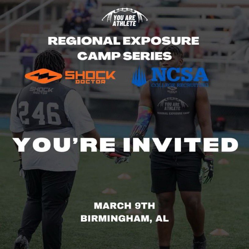 Blessed to be invited @CoryBLee @ShockDoctor @AL_Recruiting @HoltvilleFB @HallTechSports1