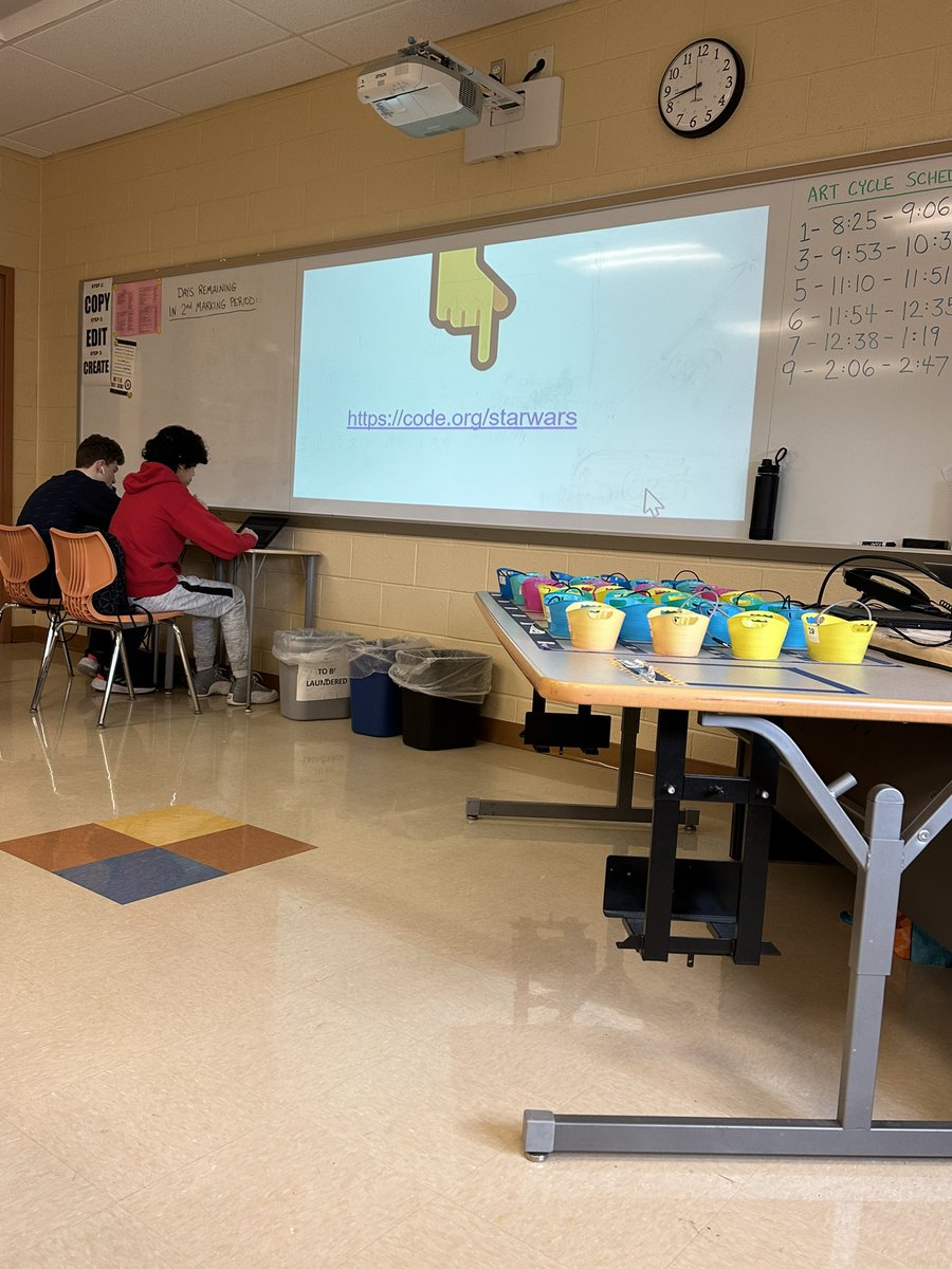 Hour of Code, with guest teacher Mr. Tinsley! Fascinating to watch students coding with a Star Wars demo, and  a clip of NBA star Stephen Curry showing off his Coding skills #penndelcoproud