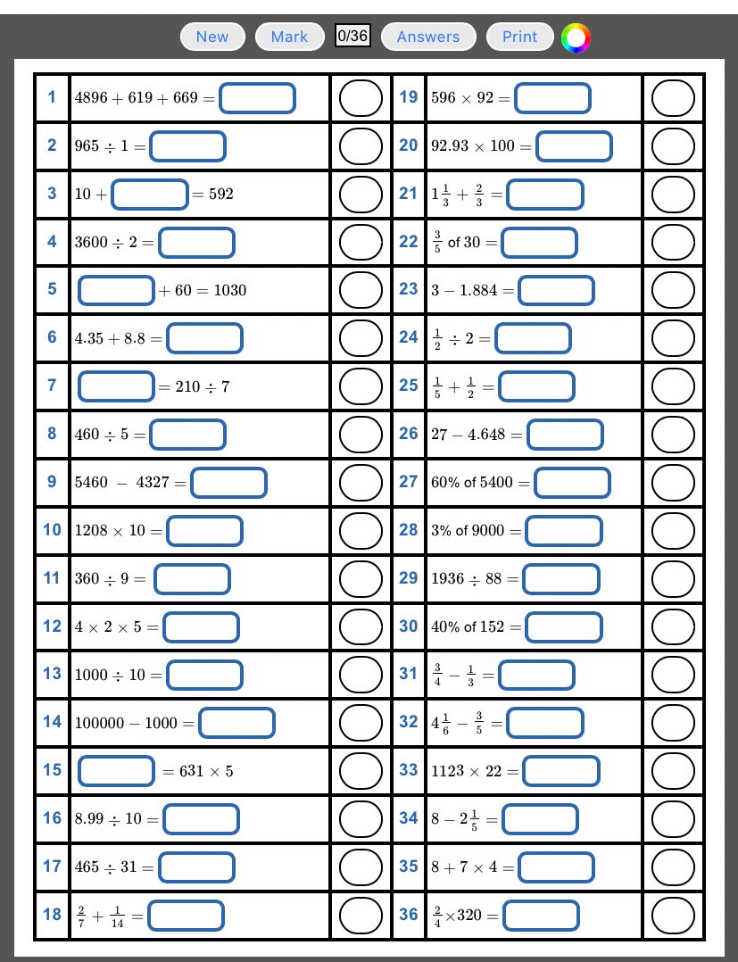 Primary teachers! Just a quick reminder of this which you might find useful at this time of year: mathsbot.com/primary/ks2Mini There’s versions for other year groups here: mathsbot.com/primaryMenu