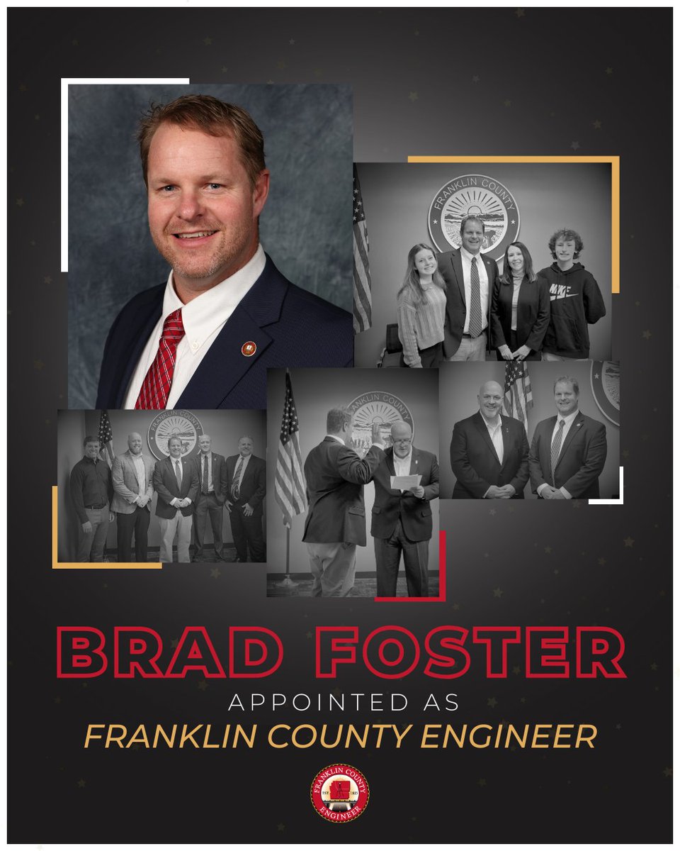 franklincoeng's tweet photo. #TeamFCEO congratulates Brad Foster, P.E., P.S. on his appointment as acting Franklin County Engineer by the @FranklinCoOhio. We look forward to working with you in your new role, Engineer Foster! https://t.co/A0JQX7fmOq