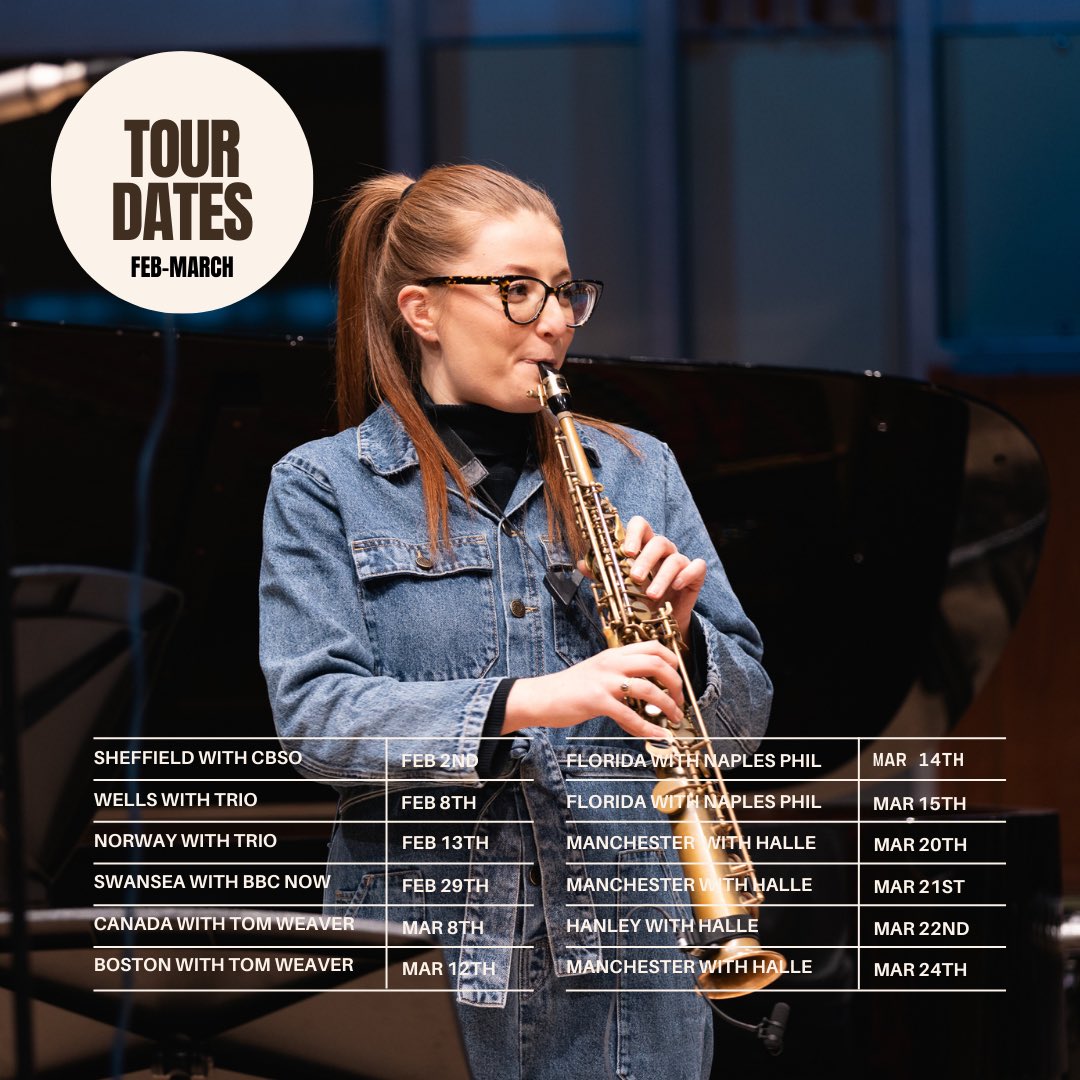 Woo! Looking forward to these concerts massively! A full list is below and on my website for February to March 🎷 Going to Norway and Canada for the first time and can’t wait to return to some places I’ve loved ❤️ Hopefully see you there! 📸@robinscamera