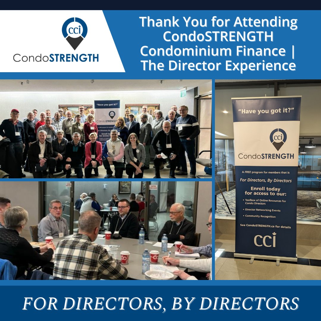 CondoSTRENGTH success! Special thanks to our host, Skygarden Condos (MTCC 541), and to all the directors from across the GTA who joined us and shared their success stories, challenges, and experiences. Stay tuned for info on the next CondoSTRENGTH event coming up in May!