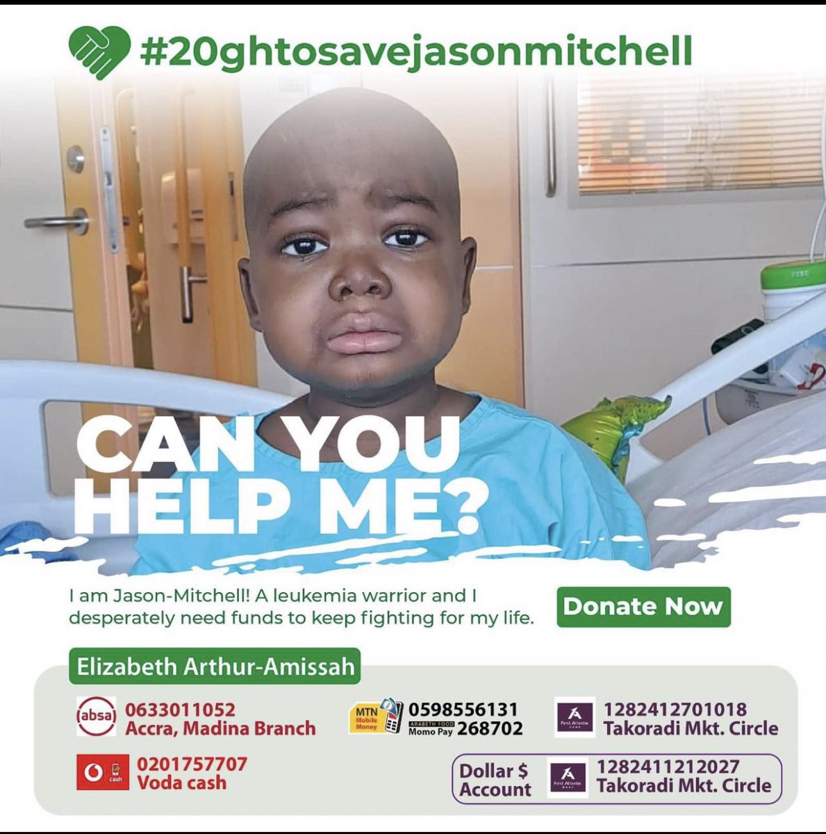 iamMac_Fletcher's tweet photo. @BongoIdeas Help Donate to save Jason 🥹🙏 @BongoIdeas ,@sarkodie https://t.co/JgYN73jbws