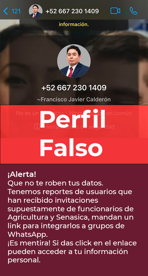 SENASICA's tweet photo. ¡Atención! No te dejes engañar, los funcionarios de #Senasica no envían invitaciones para integrarse a grupos de WhatsApp ni solicitan información vía telefónica o SMS. La comunicación oficial se realiza por correo institucional.
¡No caigas en el fraude y bloquea esos números! https://t.co/4ughIOjJtF