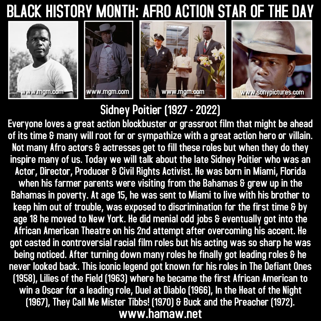 SFLHAMAW's tweet photo. #afroactionstaroftheday #afroactionmoviestaroftheday #blackhistorymonth #blackhistory #SydneyPoitier #bahamas #blackactors #photooftheday #empowerment #africanmartialarts #martialarts #historicalafricanmartialartswellness #hamaw #sflhamaw #hamaa #florida #southflorida #miami https://t.co/AEu2iIJdcH