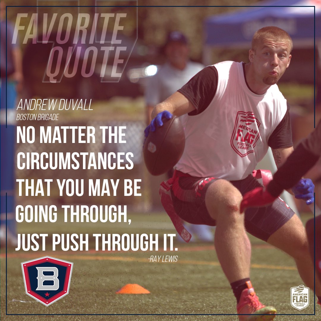 Life is a series of challenges💪  #AFFL #Boston #Brigade #FavoriteQuote