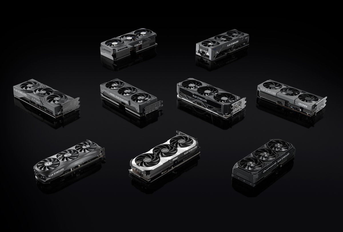 NvidiaANZ's tweet photo. Behold, GeForce RTX 4080 SUPER graphics cards from our partners - available now from global retailers and system builders 🤩

#RTXSUPER 🟢⚫️ https://t.co/1b1Am7hnRu