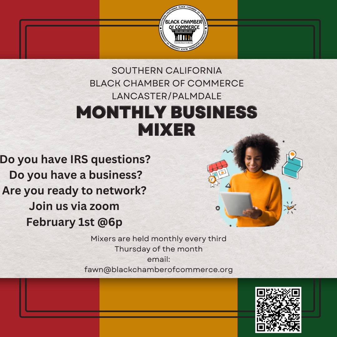 Join us tonight February 1st at 6PM on zoom for IRS Tax information. Free Zoom mixer. form.jotform.com/223616676139160