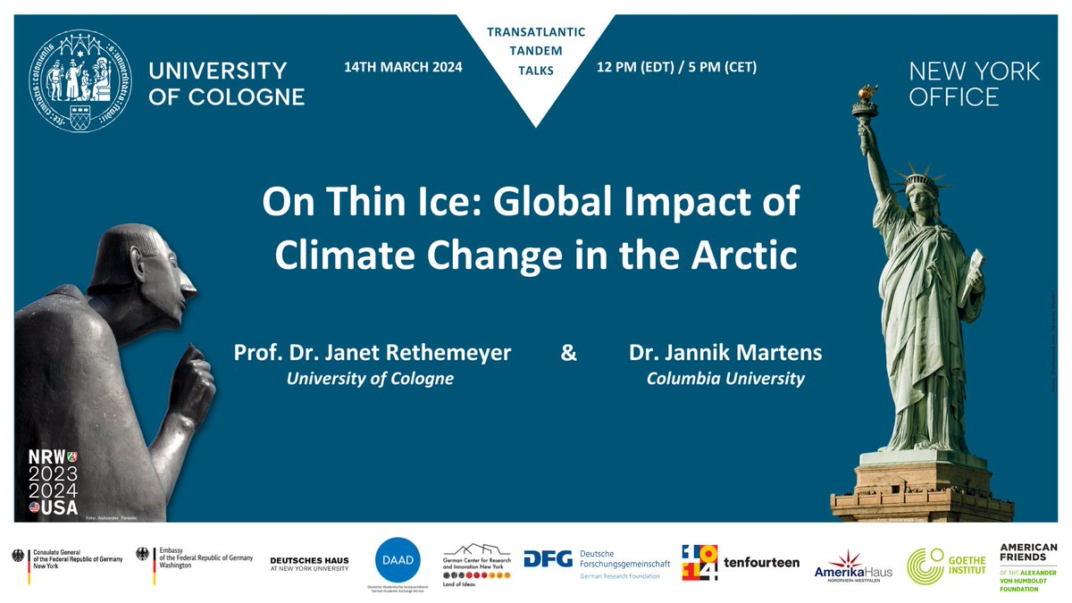 Uni Cologne NY (@unicologneny) on Twitter photo 🚨Save the date! 🚨
Our next TRANSATLANTIC TANDEM TALK is taking place online today in 6 weeks:
📅March 14, 2024 | 12 PM EDT | 5 PM CET
🔗RSVP link to follow soon, for early registration, please contact eva.bosbach@uni-koeln.de.
#internationalaffairs <a href="/UniCologne/">Universität zu Köln</a> 🚨Save the date! 🚨
Our next TRANSATLANTIC TANDEM TALK is taking place online today in 6 weeks:
📅March 14, 2024 | 12 PM EDT | 5 PM CET
🔗RSVP link to follow soon, for early registration, please contact eva.bosbach@uni-koeln.de.
#internationalaffairs <a href="/UniCologne/">Universität zu Köln</a>