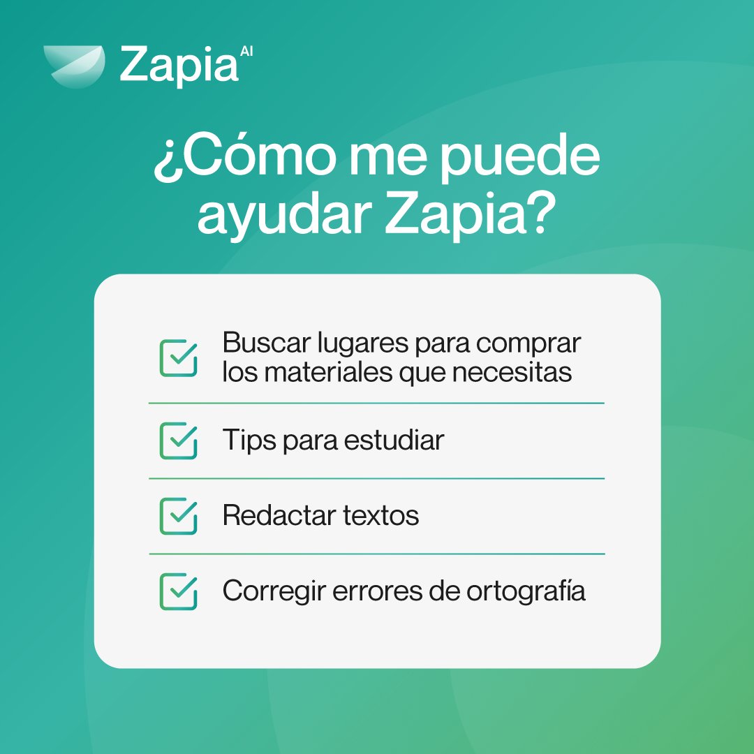 ¡Volvé a clases con Zapia! 🎒 Zapia puede ayudarte a resolver tus tareas ¡y desde WhastsApp! 📲