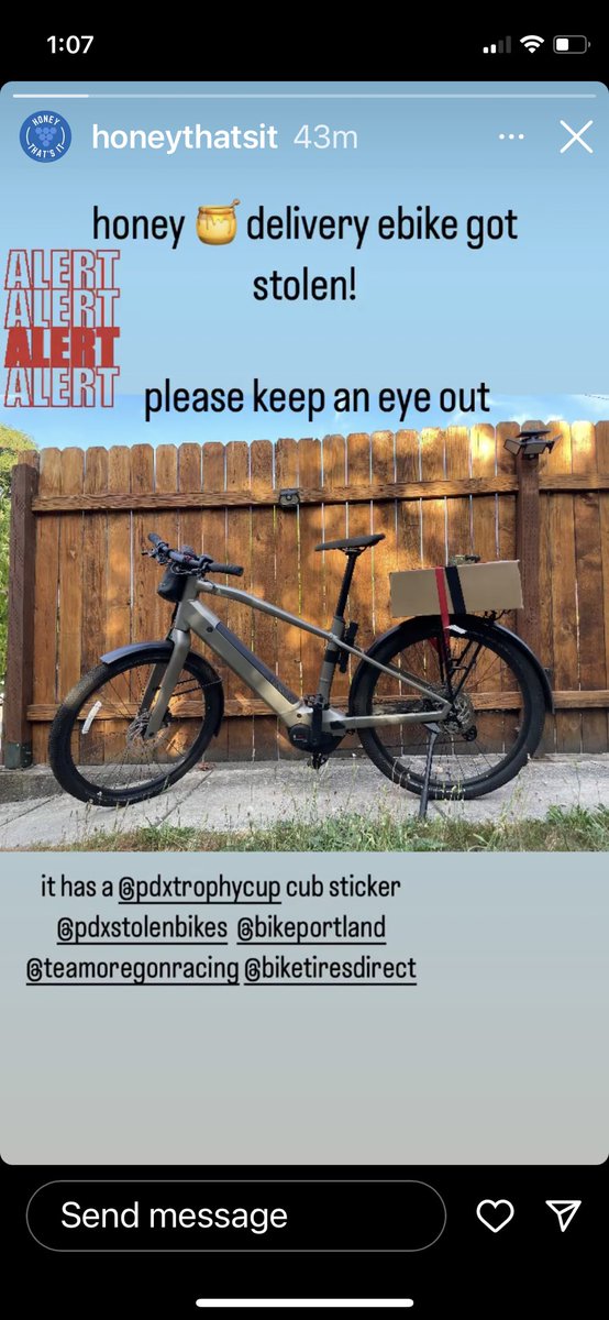 Stolen in pdx - bee on lookout