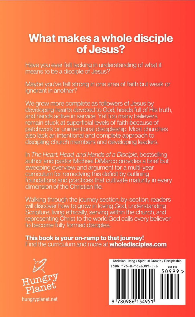 It's February 1st, book launch day for The Heart, Head, and Hands of a Disciple! Available on Amazon, through wholedisciples.com, or wherever you get your books.  Excited to see the first book in this multi-resource project launch!