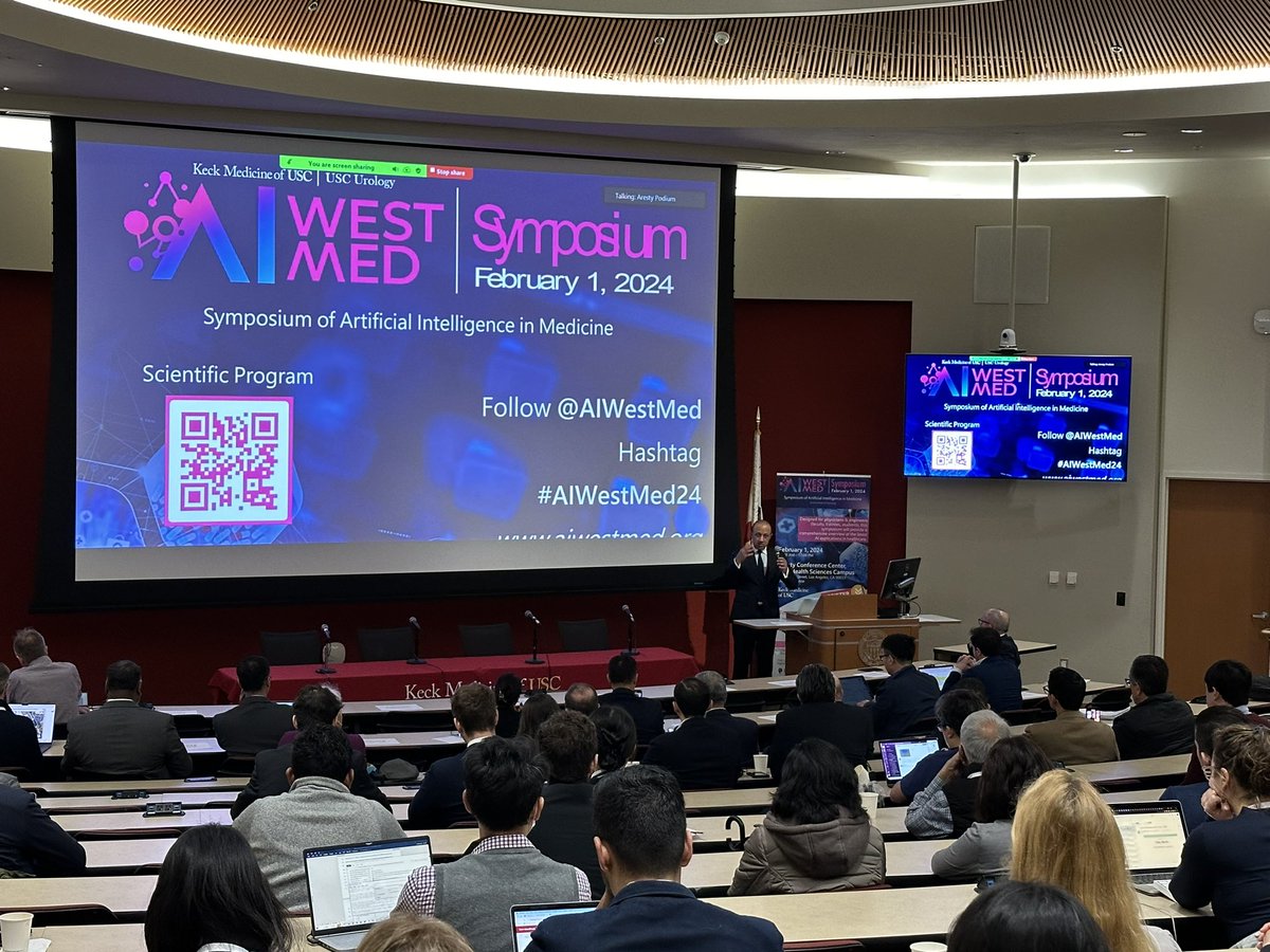 Dr. Gill kicks off #AIWestMed24 with his opening remarks @AIWestMed @USC_Urology 🚀