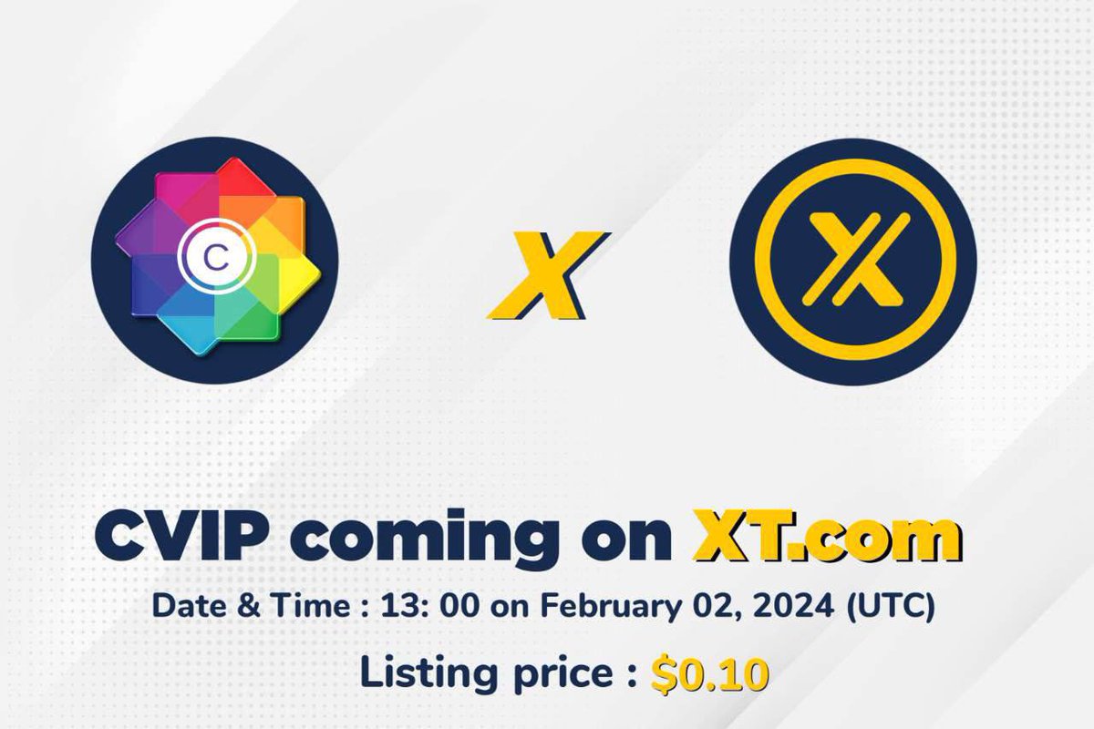 thisisksa's tweet photo. I’m loading #CVIP here for amazing returns in short term as it looks prime for pump🚀 You guys can buy it from #Pancakeswap and #MEXC at current market price.
https://t.co/htw8Un675n is going to launch #CVIP on Feb 2nd at 13:00 UTC and guess what❓ They have set the opening price on XT exchange at 0.1$ That means you can still grab #CVIP at a bargain price
#CVIP have Partnership with Binance listed project #NULS and #DGB
Also they indicated regarding 10% supply burn and Tier1 #Cex listing on the way👍
Plus, #CVIP has many exciting collaboration’s coming up it will surely skyrocket in future. Don’t miss this chance to get #CVIP here 🚀
Hold for massive profits:
PANCAKESWAP - https://t.co/ExwZCRdu4W
MEXC - https://t.co/6mktzhncBm
Always #DYOR #NFA