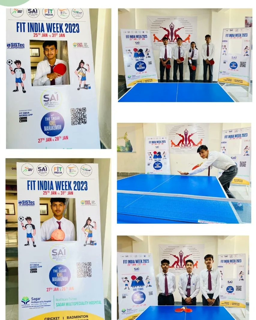 SAI_Bhopal's tweet photo. "๐ #FitIndiaWeek2023 comes to a triumphant close at Sagar Public School and SISTec Collage! ๐ From exhilarating games to inspiring fitness activities, students embraced the spirit of health and wellness. ๐ดโโ๏ธ๐ช Huge cheers to all the rockstar participants." #FitIndiaWeek https://t.co/WW1XU8rtcd
