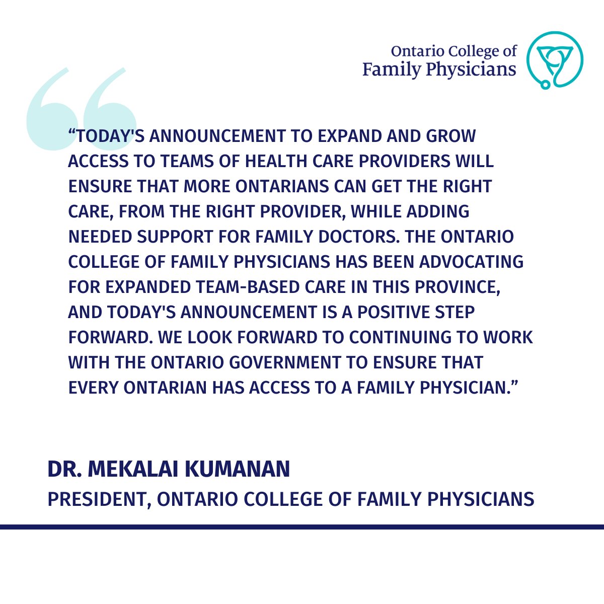 As a result of the advocacy efforts of OCFP and our partners, the Ontario government announced today that it is tripling its initial investment to support the expansion of interprofessional primary care teams across Ontario.