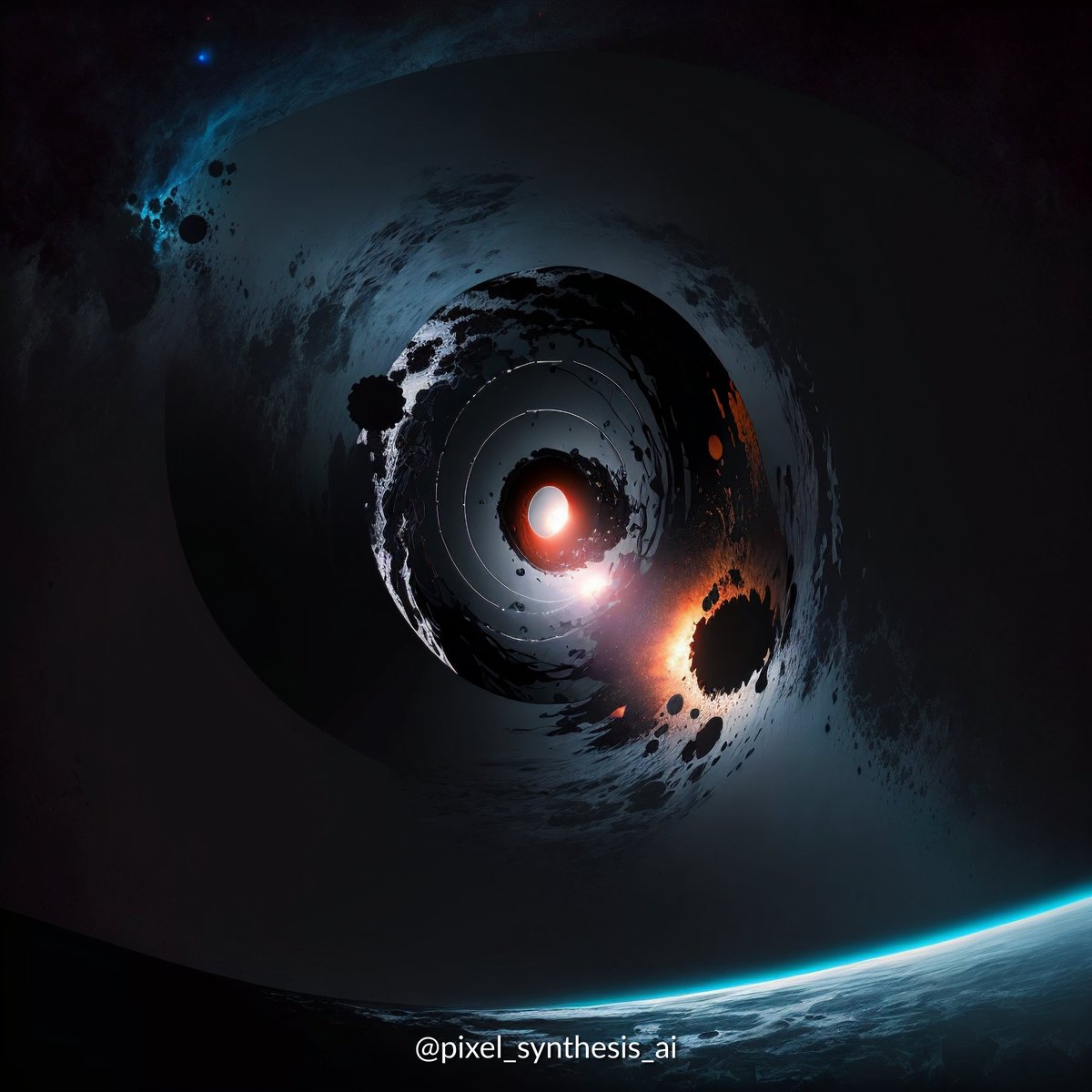 PixlSynthesisAI's tweet photo. Embark on a cosmic odyssey with this AI-crafted masterpiece 🌌🎨.
#aiart #aigeneratedimages #ArtificialIntelligence #stablediffusion #sdxl #huggingface #openai #chatgpt #civitai #digitalart #masterpiece #airender #blackhole #spacestudy #space #aicreation #aidesigner #aiartistry https://t.co/wq4lcMb5CK