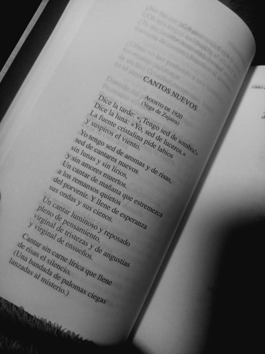 astutaka's tweet image. Yo tengo sed de aromas y risas,
sed de cantares nuevos
sin lunas y sin lirios,
y sin amores muertos.
Un cantar de mañana que estremezca a los remansos quietos del porvenir. Y llene de esperanza sus ondas y sus cienos.
@GarciaLorcaFV 🖤
