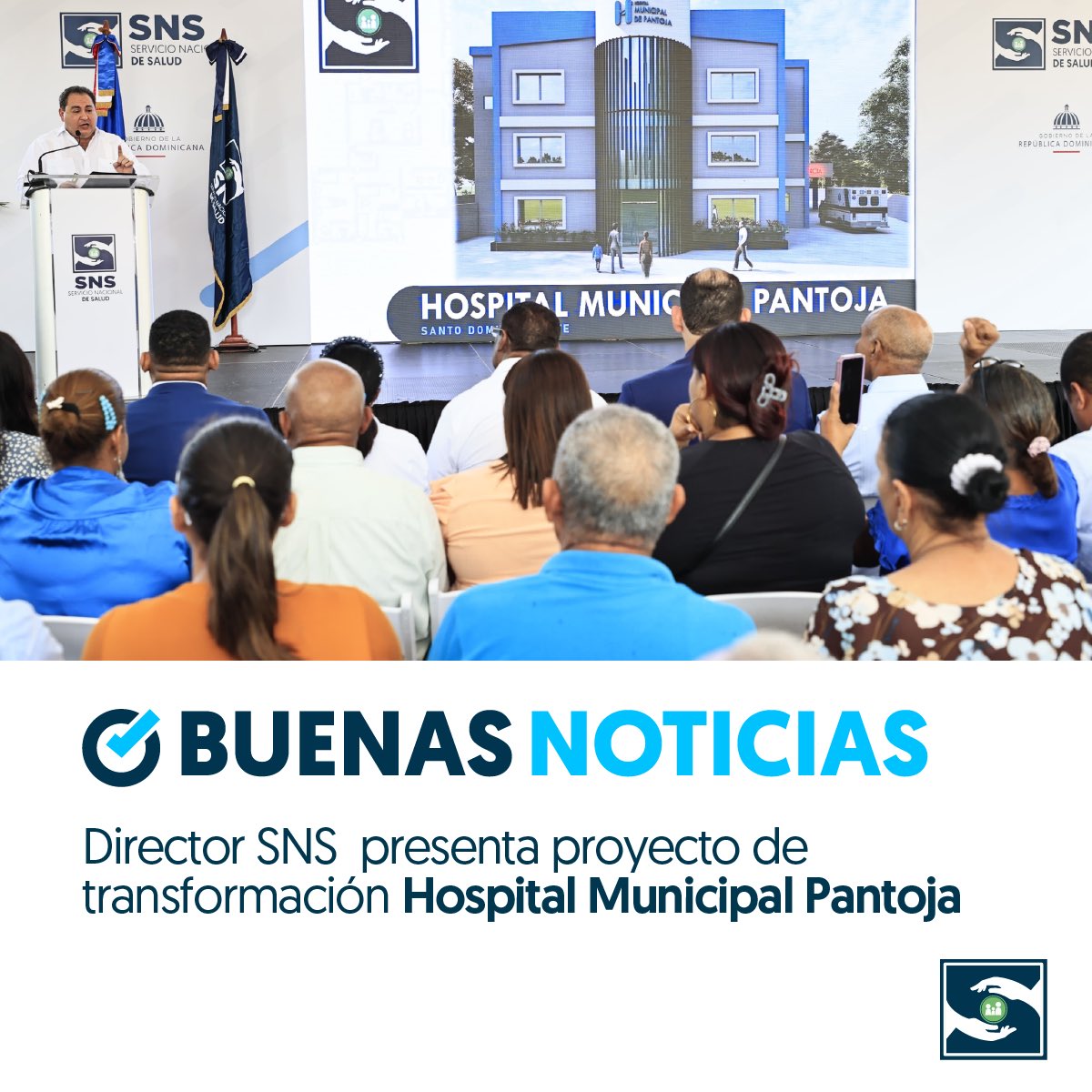 SNSRDO's tweet photo. 👏🏻✅ El director ejecutivo del Servicio Nacional de Salud (SNS), @drmariolama, presentó este jueves el proyecto de transformación del Hospital Municipal Pantoja, que beneficiará a más de 50 mil habitantes de la zona.

👉🏻Más detalles en https://t.co/m3gIlDlYIF
#SNSAvanzaContigo https://t.co/PJXPnD1t5c