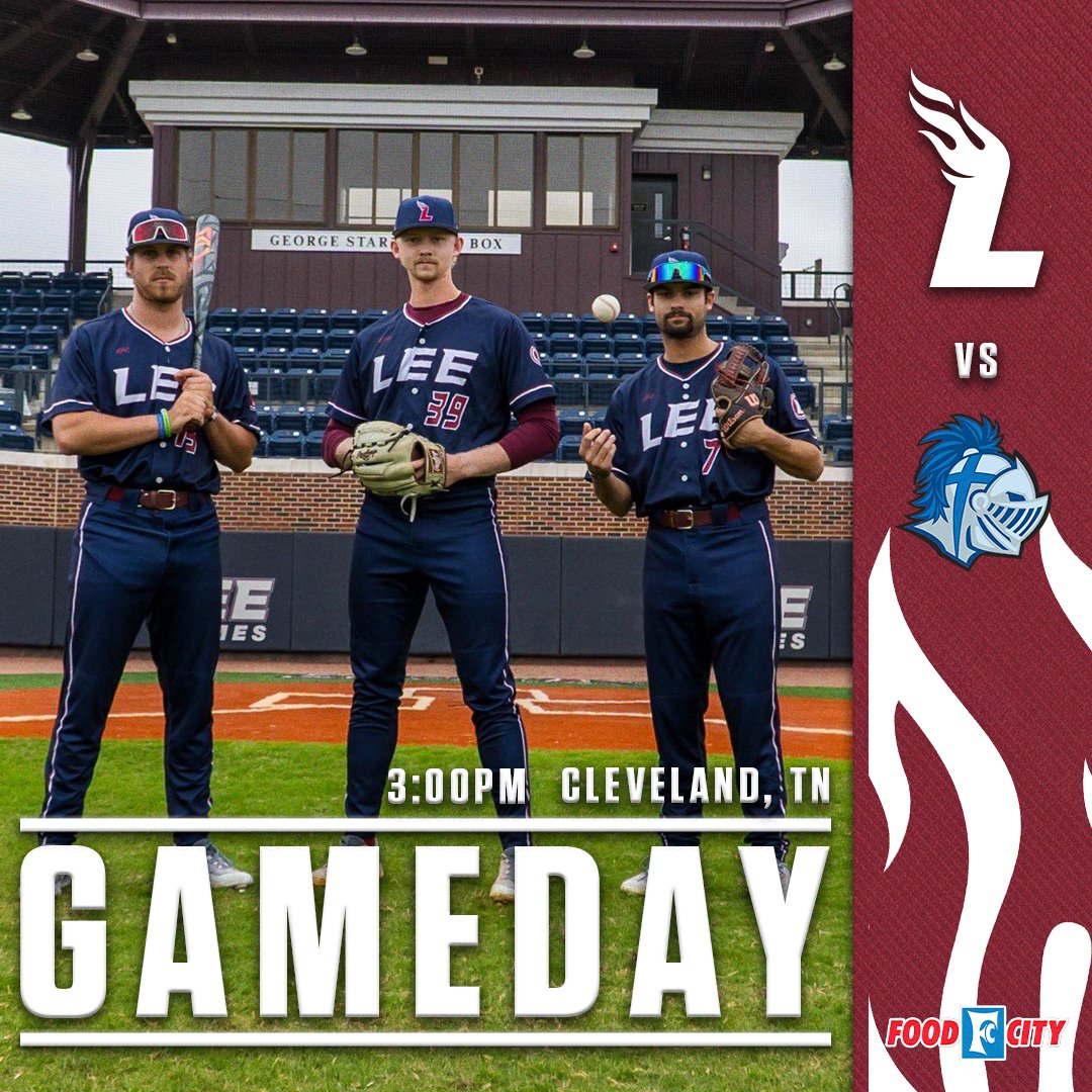 LeeUBaseball's tweet photo. Game day is finally here! Can't wait to get it going!

🆚Southern Wesleyan
📍Cleveland, Tenn.
🏟️Larry Carpenter Stadium
⏰3 PM
📺https://t.co/J79o6SBRSF
📻https://t.co/P7E5g89tSj
📊https://t.co/2ONItevHYI
#FiredUp🔥 https://t.co/9VF6ToVKQx