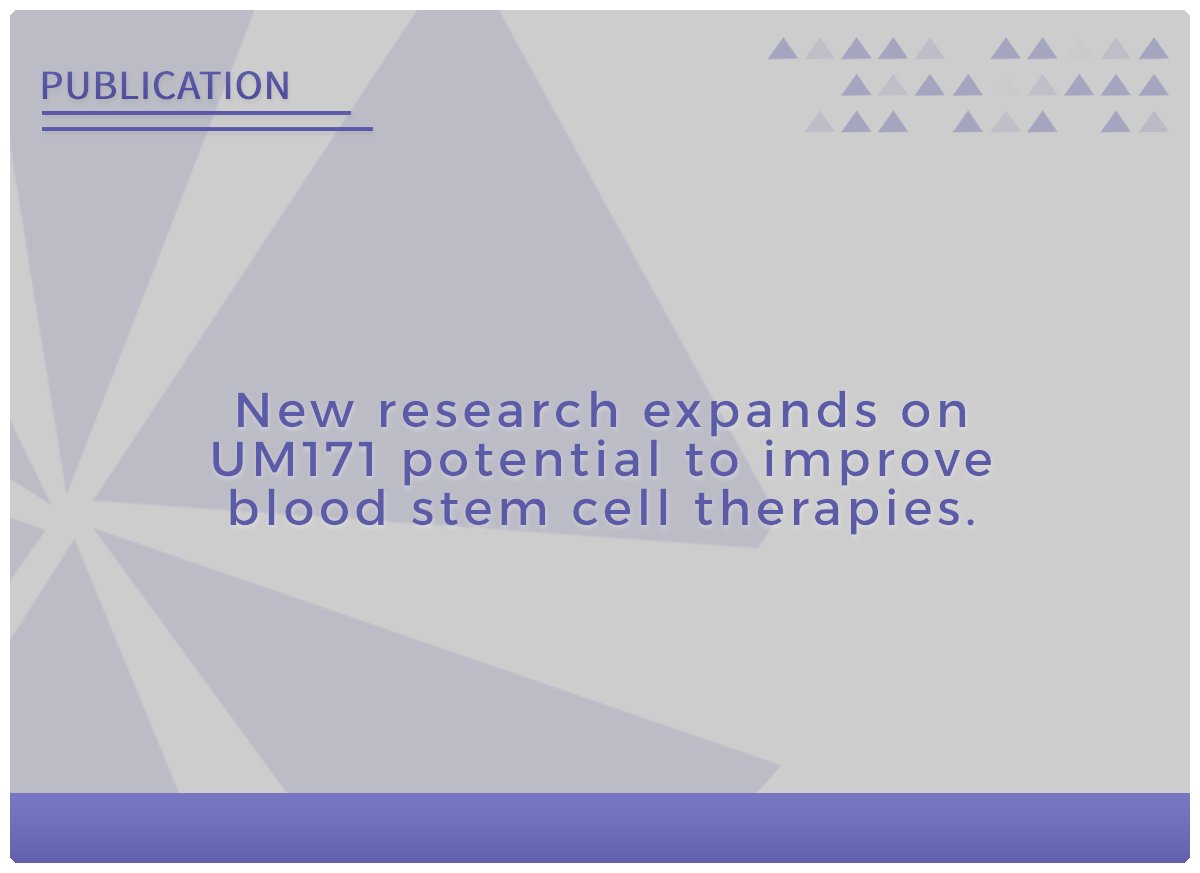 ExCellThera announces #research published in Blood that expands on #UM171 mechanism of action and highlights its potential to create improved blood stem cell therapies, including our UM171 Cell Therapy. excellthera.com/news/excellthe… 
#celltherapy