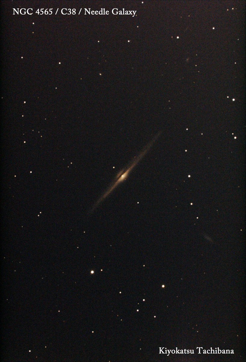 NGC 4565 / C38 / Needle Galaxy
2024/01/28 01:22:59

Celestron Edge HD800 + Reducer 0.7x
ZWO ASI294MC PRO
Filter SV Bony UV/IR Cut 2'

Gain 120
Exp  120
Stack 15

K-ASTEC TR74-M42F
ZWO M68OAG
ZWO ASI220MM-mini

Mount ZWO AM5
Device ZWO ASiair
