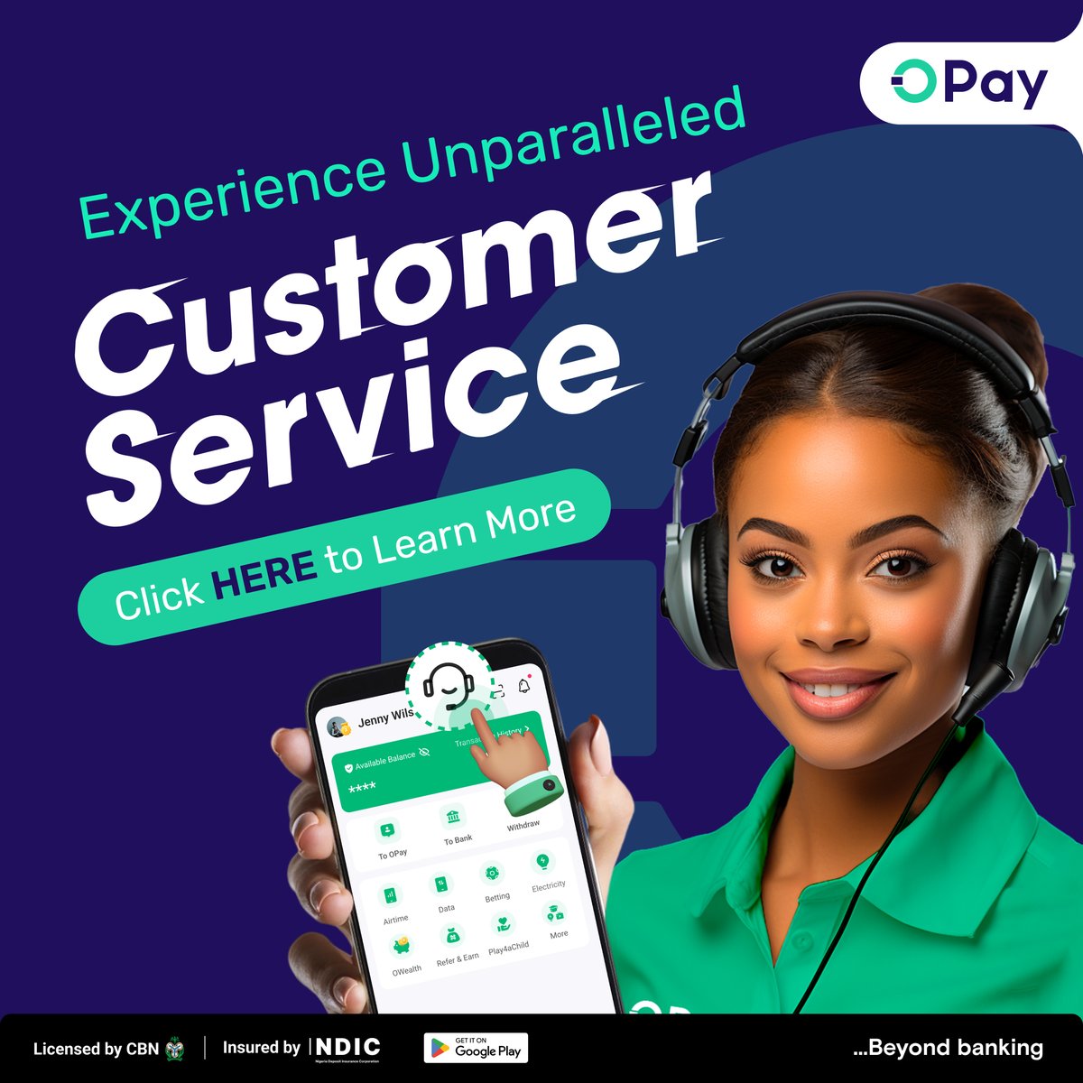 OPay_NG's tweet photo. Got a complaint?
Experience unparalleled, innovative, quick 24/7 customer service now, visit our in-app customer service center on your OPay app to get quick and super-fast complaint resolution.
Try it Now.
#OPayQuickCustomerService #OPay #OPaycustomerservicecentre https://t.co/YpJ32I8Kfz