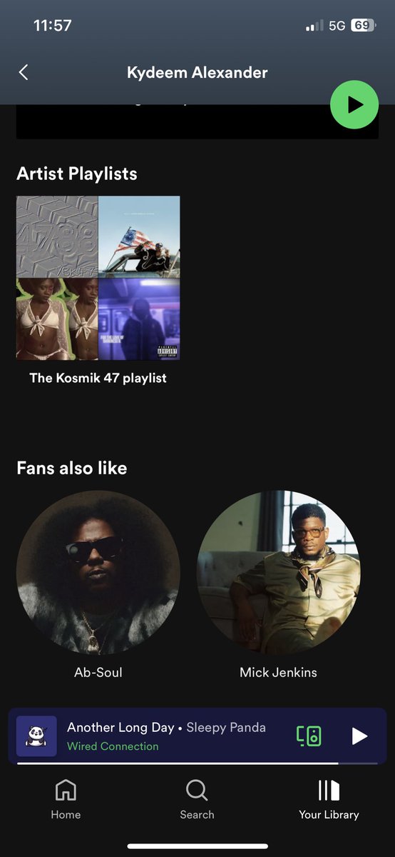 kydeemalexander's tweet image. #AbSoul &amp;amp; #MicJenkins fans supporting me on #Spotify 🪶🛸