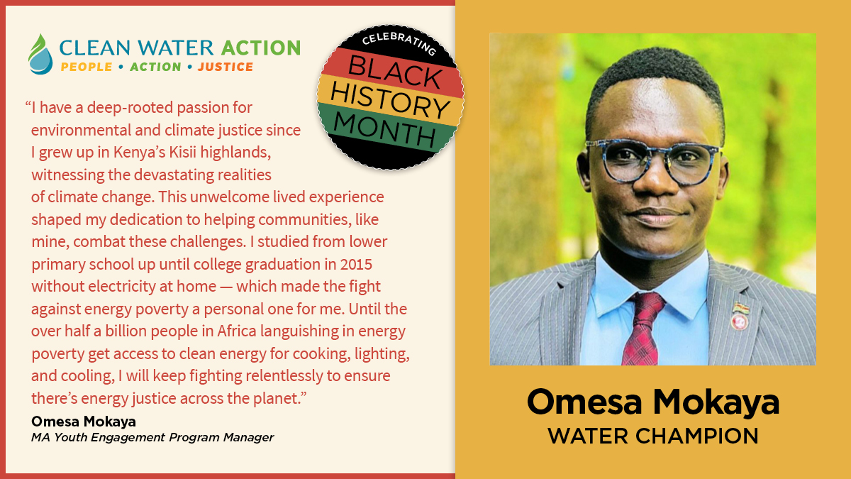 The fight for equal access to environmental resources, like clean water, is deeply connected to #blackhistory and is still being globally confronted by people like Omesa Mokay, today's Clean Water Action Water Champion. (Learn more- visit the link in the description.)