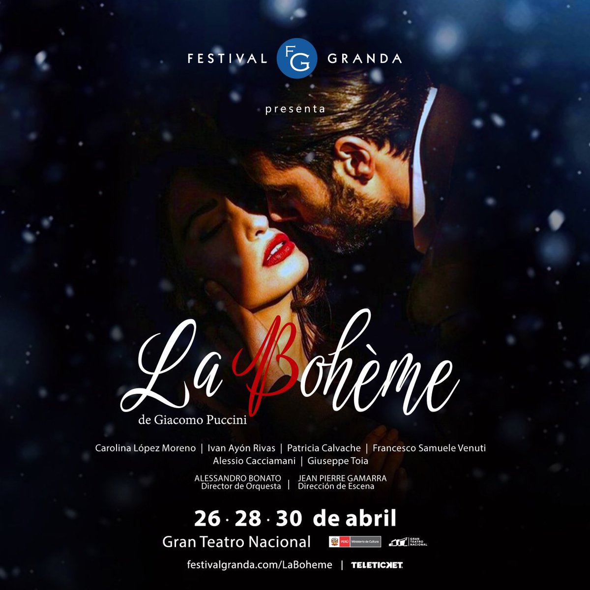 ¡Buenas tardes!☀️ El <a href="/FestivalGranda/">Festival Granda</a> presenta en su 15.ª edición La bohème de Giacomo Puccini, protagonizada por <a href="/ivan17293/">Ivàn Ayòn-Rivas</a> y Carolina López Moreno. Entradas a la venta desde el viernes 2/Feb en <a href="/teleticketperu/">Teleticket</a> Conoce al reparto completo aquí: festivalgranda.com/LaBoheme/