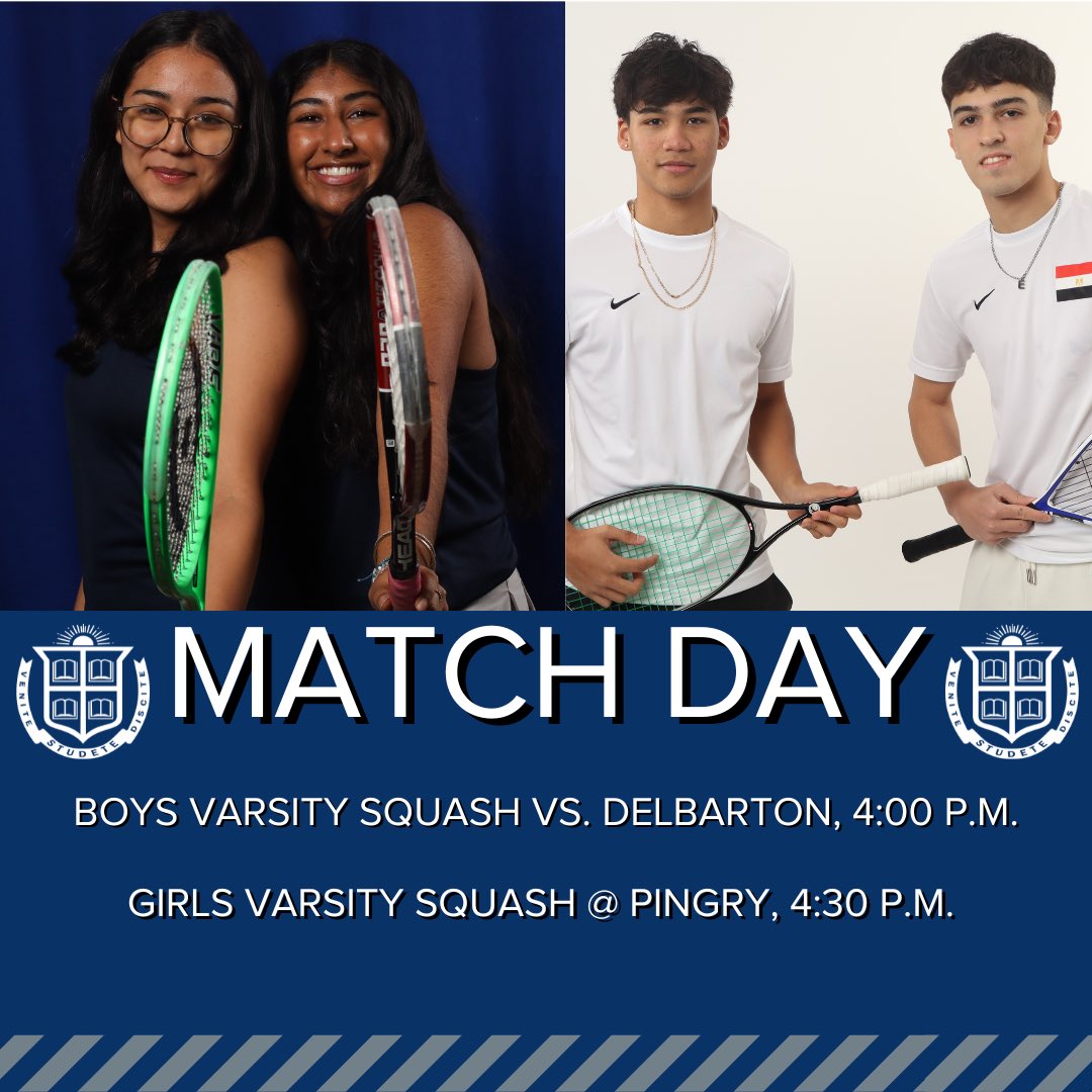 Good luck to the teams competing today!! Blair Wrestling will be hosting Delbarton today at 7 p.m. Boys' Varsity Squash will also host Delbarton at 4:00 p.m. Girls' varsity squash will travel to Pingry to compete at 4:30 p.m. To watch the wrestling live stream, Check our bio