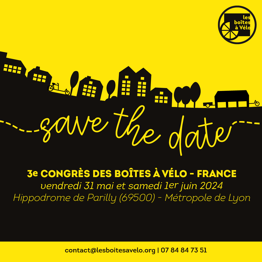 M-4 tout pile avant le Congrès 2024 des Boîtes à Vélo - France ! 📆📍 Rendez-vous vendredi 31 mai et samedi 1er juin 2024 à l’Hippodrome de Parilly dans la ville de Bron (Métropole de Lyon) pour 2 jours dédiés à la cyclomobilité professionnelle.🚲 📩lesboitesavelo.org/congres/