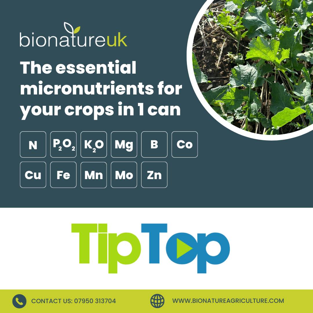 BionatureAgri's tweet photo. TipTop is a specially formulated, water soluble, sprayable foliar feed with the full compliment of macro and micro-elements.
To find out the full benefits of using TipTop visit: https://t.co/x8dHpMx94p
#BioNature #Farmers #UKFarmers #Fertilizers #wheat #barley #oilseedrape https://t.co/TKCbl3JaMz