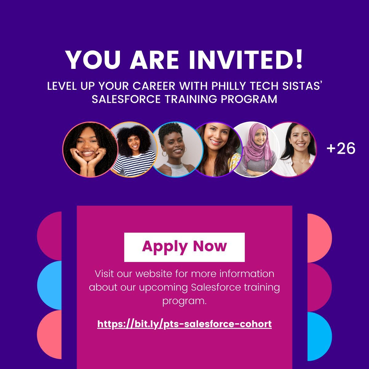 phillytechsista's tweet image. Ready to 📈 your career? Join us to unlock exciting tech opportunities and gain #Salesforce skills. Our community of women of color in tech empowers you with knowledge, confidence, and tech skills. Apply today 👉🏽  bit.ly/pts-salesforce… 
#SalesforceAdmin #Wocintech #Womenintech